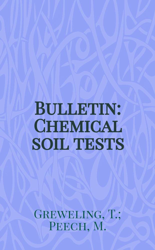 Bulletin : Chemical soil tests