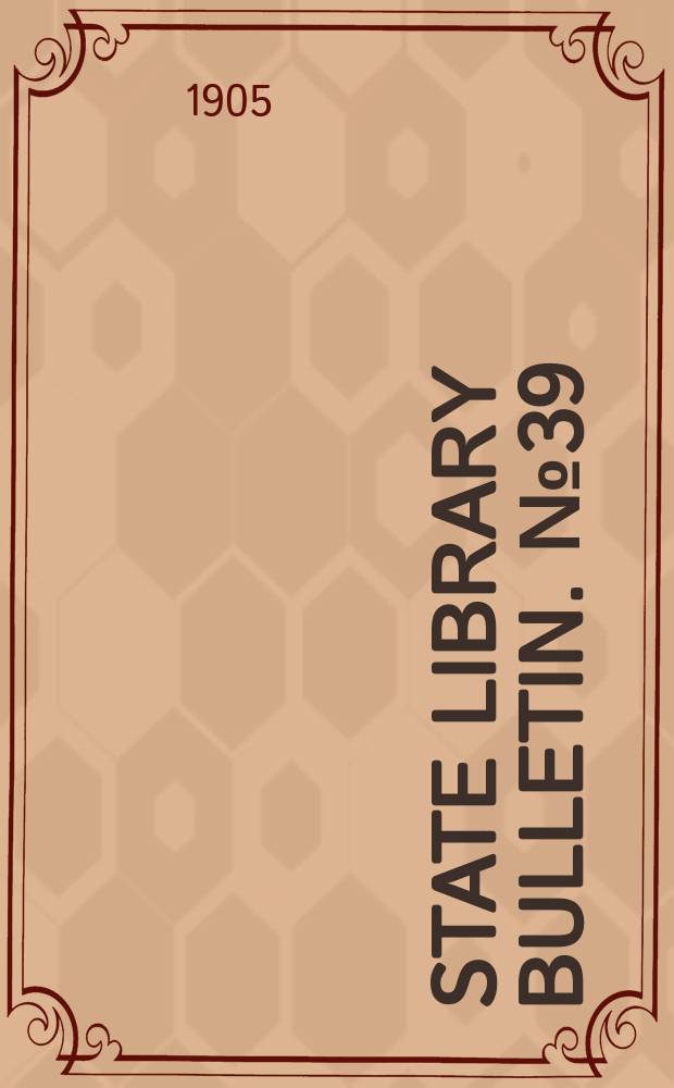 State library bulletin. №39
