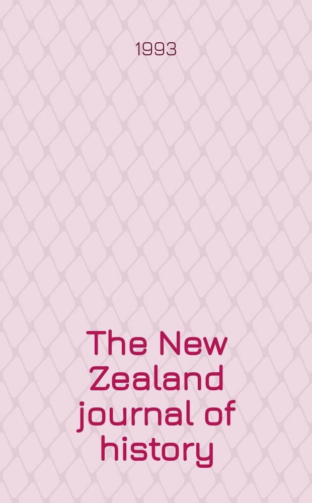 The New Zealand journal of history