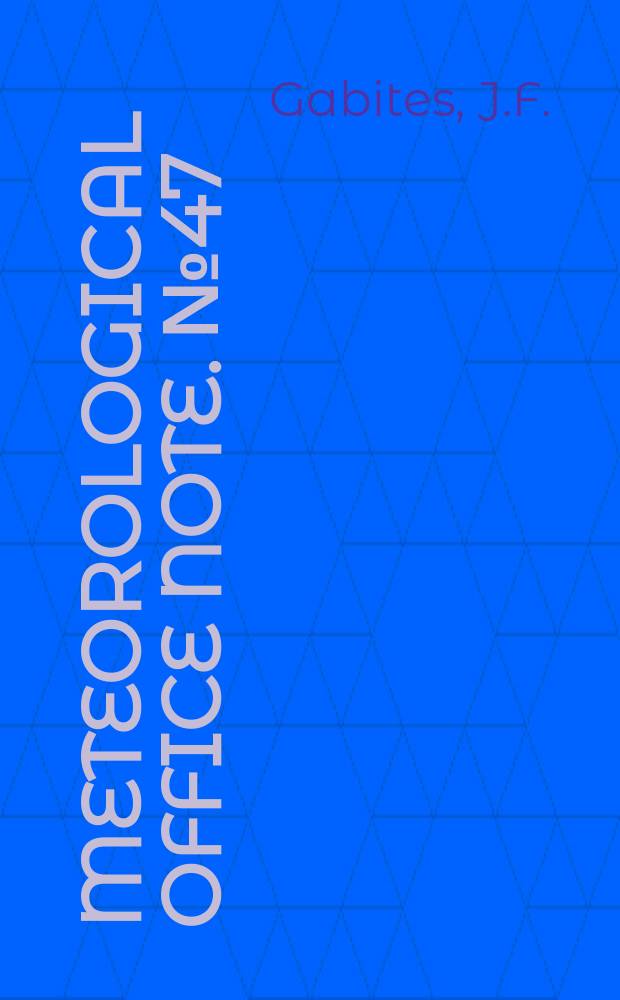 Meteorological office note. №47 : Climate of Wellington