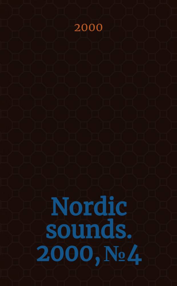 Nordic sounds. 2000, №4