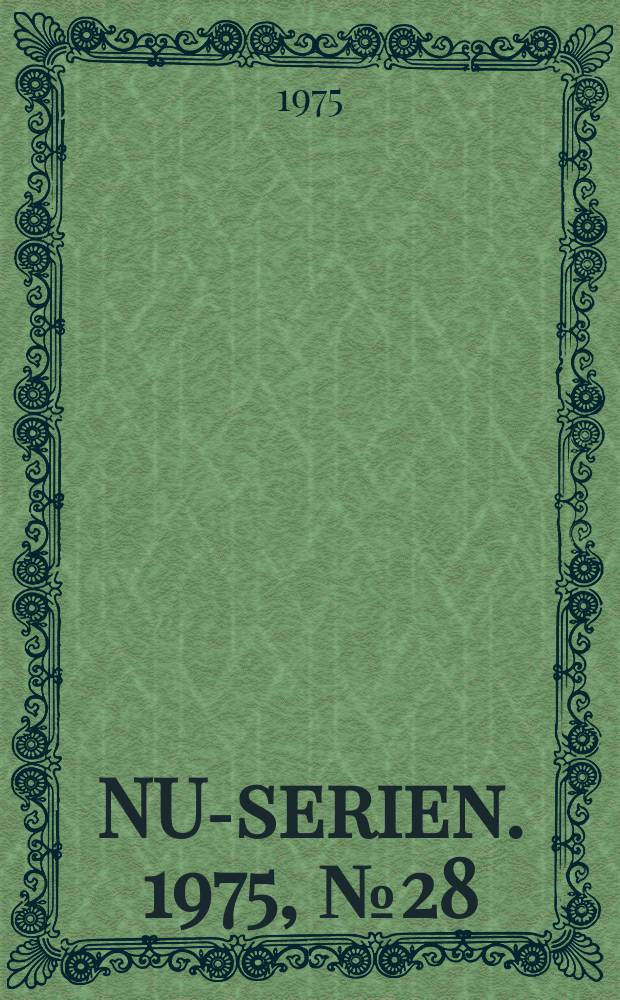 NU-serien. 1975, №28 : Sprogvidenskab og modersmålspædagogik