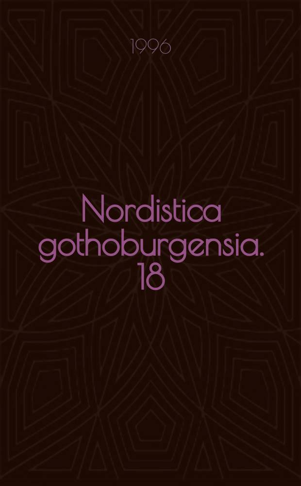 Nordistica gothoburgensia. 18 : Klara verba
