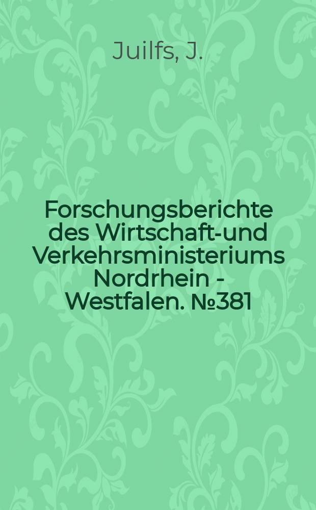 Forschungsberichte des Wirtschafts- und Verkehrsministeriums Nordrhein - Westfalen. №381 : Zur Dichtebestimmung von Fasern