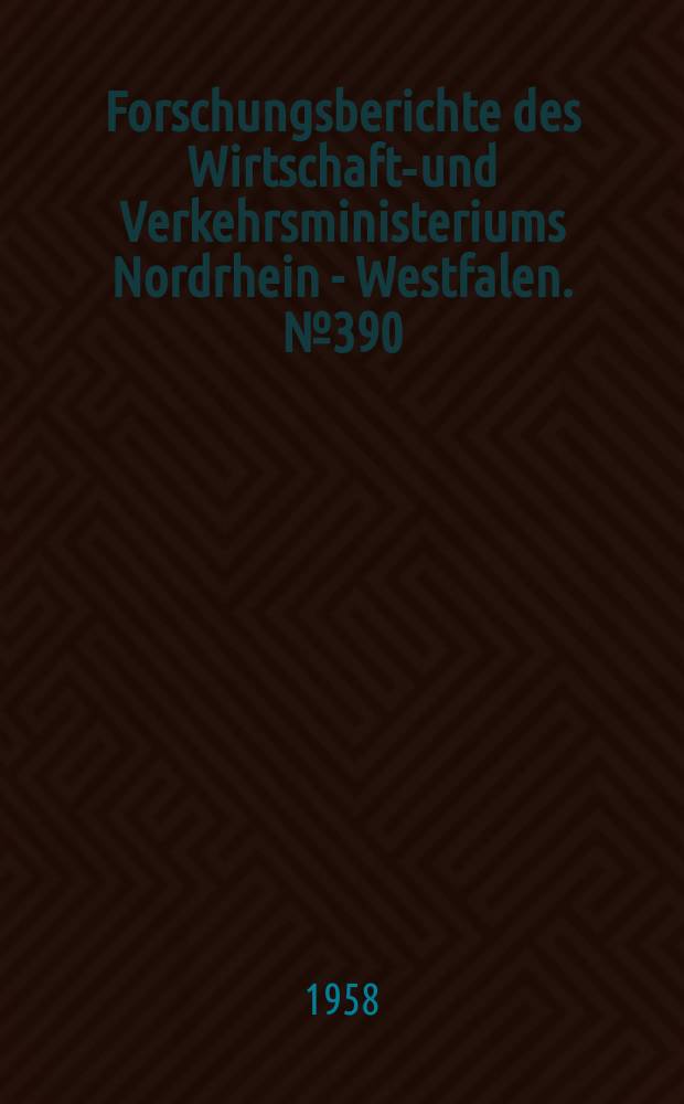 Forschungsberichte des Wirtschafts- und Verkehrsministeriums Nordrhein - Westfalen. №390 : Berechnung der optimalen Leistungen , Kraftstoffverbräuche und Wirkungsgrade von Luftfahrt -Gasturbinen-Triebwerken am Boden und in der Höhe bei Fluggeschwindigkeiten von 0-2000 km/h und vorgegebenen Düsenausströmgeschwindigkeiten