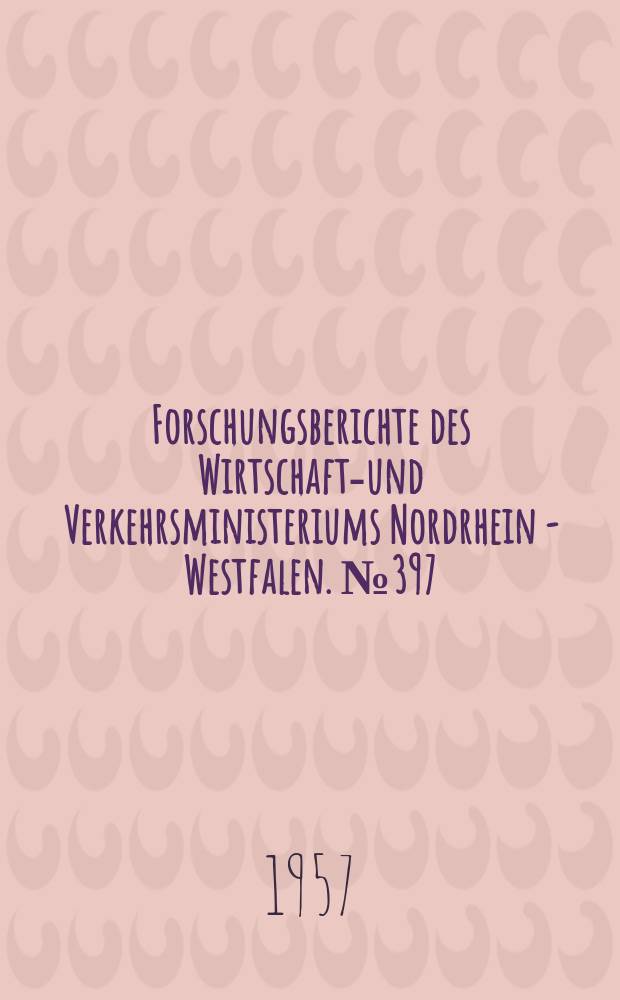 Forschungsberichte des Wirtschafts- und Verkehrsministeriums Nordrhein - Westfalen. №397 : Ungleichmäßigkeiten in Bändern von Bastfaserkarden ihre Ursachen und Auswirkungen
