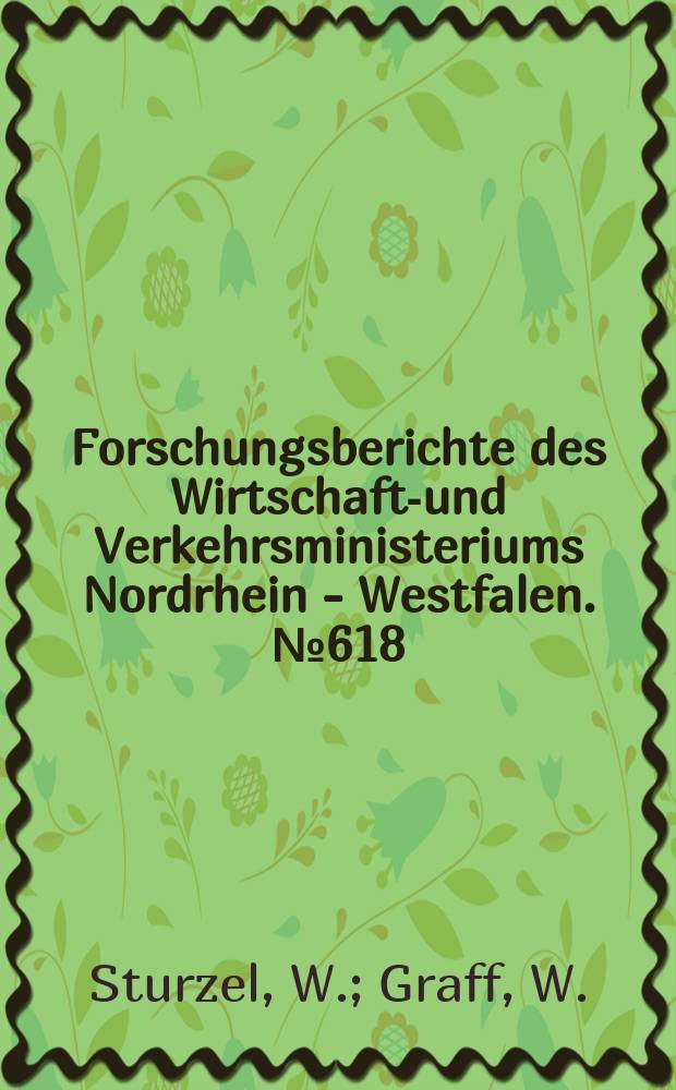 Forschungsberichte des Wirtschafts- und Verkehrsministeriums Nordrhein - Westfalen. №618 : Untersuchungen der in stehendem und strömendem Wasser festgestellten Änderungen des Schiffswiderstandes durch Druckmessungen