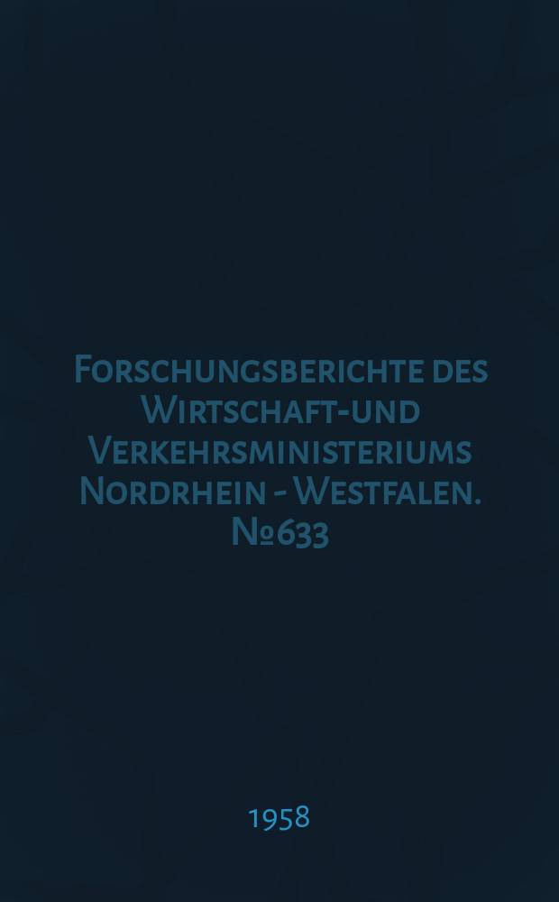 Forschungsberichte des Wirtschafts- und Verkehrsministeriums Nordrhein - Westfalen. №633 : Entwicklung und Bau eines vollautomatischen Faserlängenprüfgerätes (Stapelprüfgerät) auf kapazitiver Grundlage, Erprobengen dieses Gerätes und Vergleich mit den bislang üblichen Verfahren auf manueller Basis