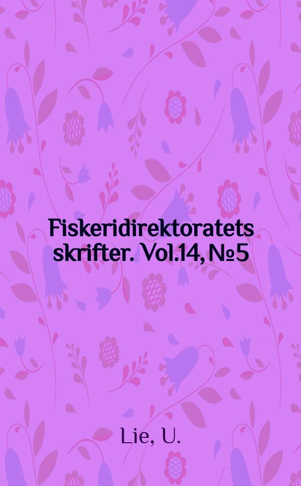 Fiskeridirektoratets skrifter. Vol.14, №5 : A quantitative study of benthic in fauna in Puget Sound