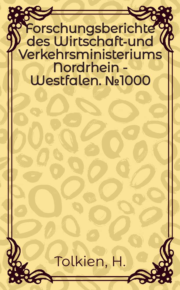 Forschungsberichte des Wirtschafts- und Verkehrsministeriums Nordrhein - Westfalen. №1000 : Schmierwirkungen in Schmiedegesenken