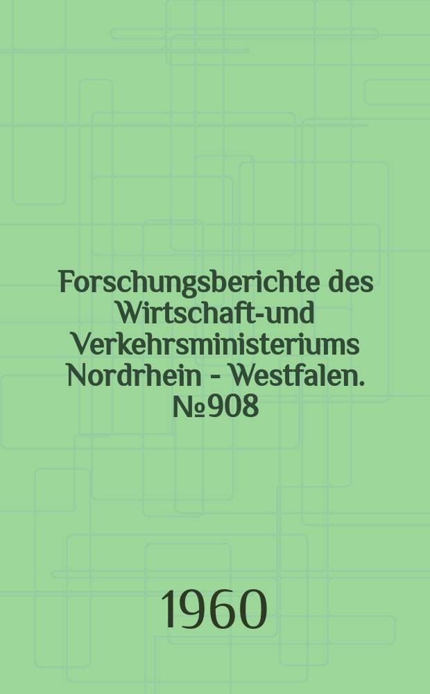 Forschungsberichte des Wirtschafts- und Verkehrsministeriums Nordrhein - Westfalen. №908 : Experimentelle Untersuchungen an einer axialen Turbinenstufe