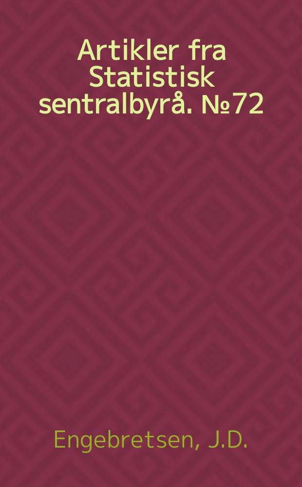 Artikler fra Statistisk sentralbyrå. №72 : En modell for analyse av utviklingen i de direkte...