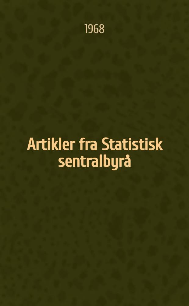 Artikler fra Statistisk sentralbyrå