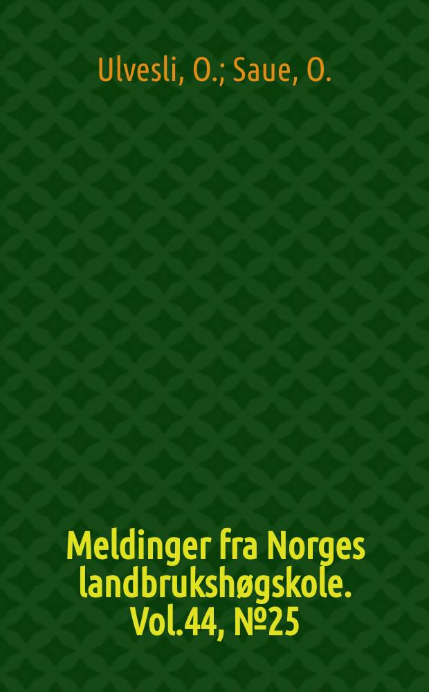 Meldinger fra Norges landbrukshøgskole. Vol.44, №25 : Rensing og rasping av rotvekster til melkekyr