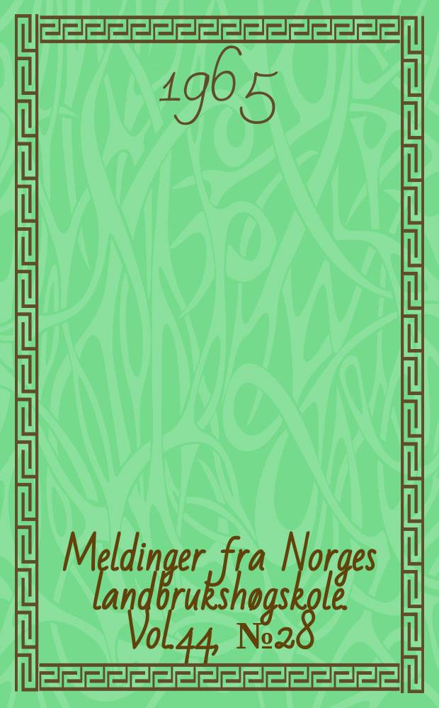 Meldinger fra Norges landbrukshøgskole. Vol.44, №28 : Fôringsforsøk med kastrater