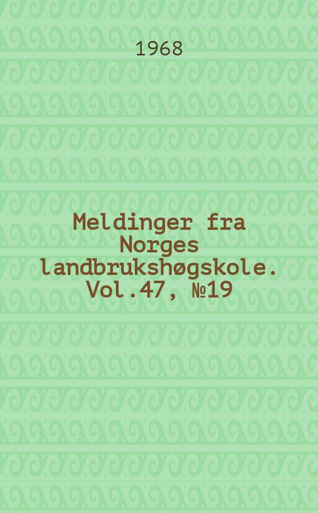 Meldinger fra Norges landbrukshøgskole. Vol.47, №19 : Forsøk med butare (Alaia esculenta) som sikringsfôr til kyllinger
