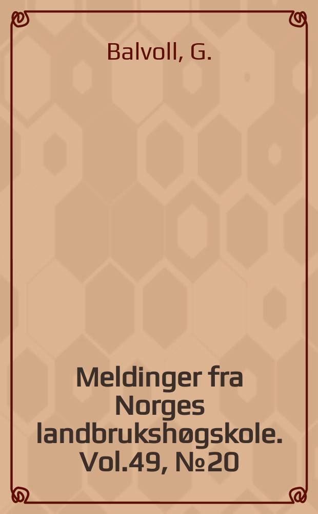 Meldinger fra Norges landbrukshøgskole. Vol.49, №20 : The starter effect of phosphate fertilizer applied to potted vegetable transplants Phosphorus requirement and phosphorus uptake of lettuce plants grown at different temperatures