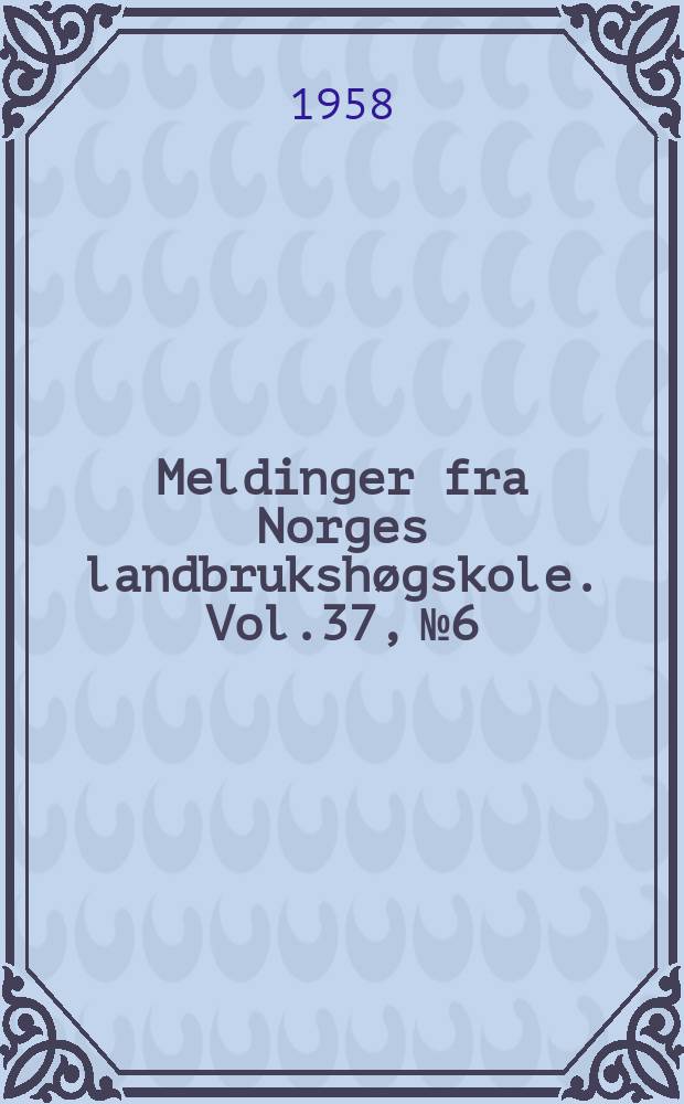 Meldinger fra Norges landbrukshøgskole. Vol.37, №6 : Farger hos den gamle norske sauen