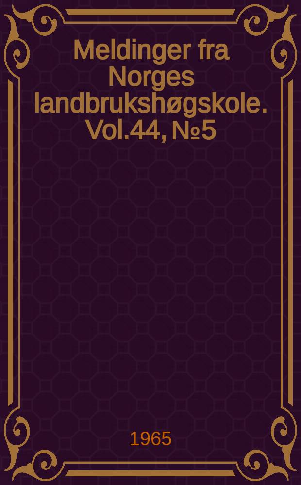 Meldinger fra Norges landbrukshøgskole. Vol.44, №5 : A study of different methods characterizing pale and exudative pork meat