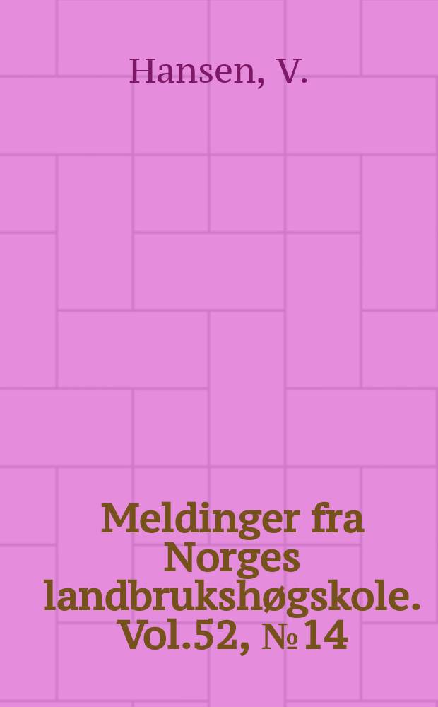 Meldinger fra Norges landbrukshøgskole. Vol.52, №14 : Measurements of turbidity...