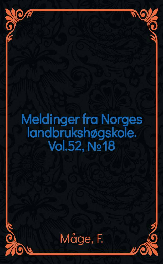 Meldinger fra Norges landbrukshøgskole. Vol.52, №18 : Avling og trestorleik hos eple sorten Karin Schneder
