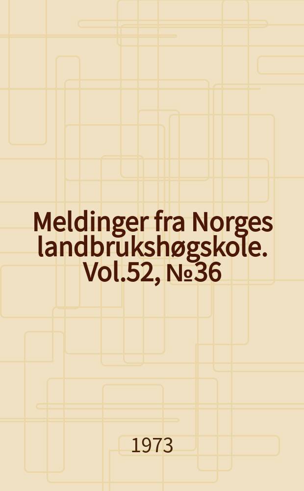 Meldinger fra Norges landbrukshøgskole. Vol.52, №36 : Studies on urea as a protein supplement for ruminants...