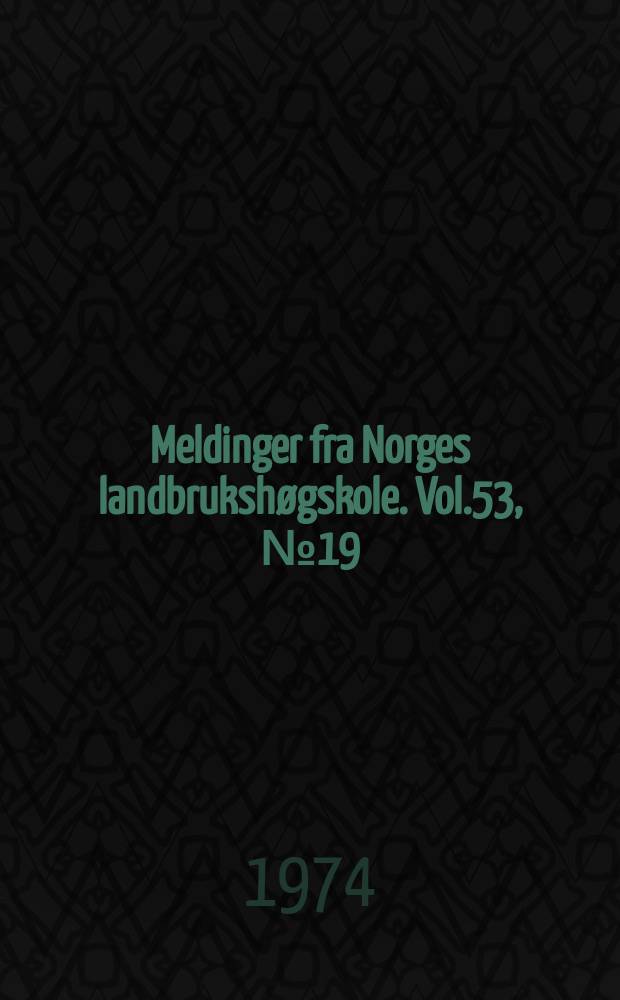 Meldinger fra Norges landbrukshøgskole. Vol.53, №19 : Ulik slaktevekt og fôrstyrke til slaktegris