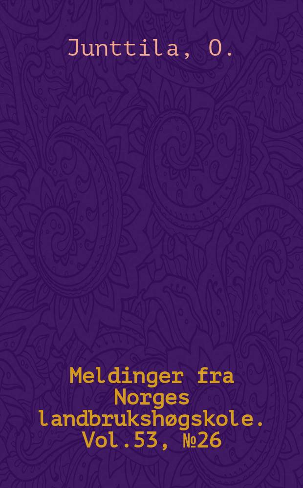 Meldinger fra Norges landbrukshøgskole. Vol.53, №26 : Effects of liming and fertilization...
