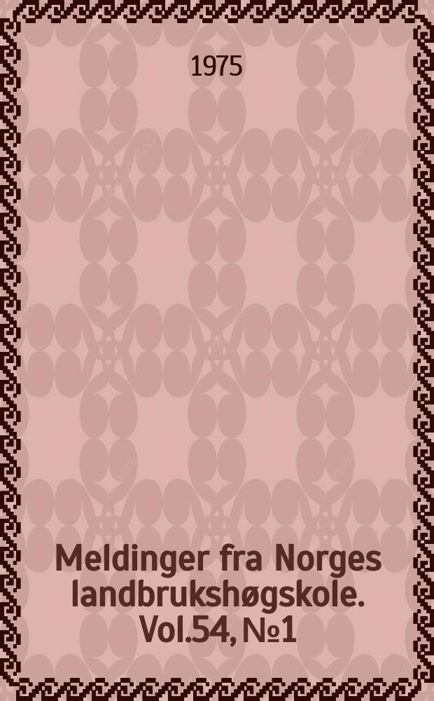 Meldinger fra Norges landbrukshøgskole. Vol.54, №1 : Chromatographical fractionation...
