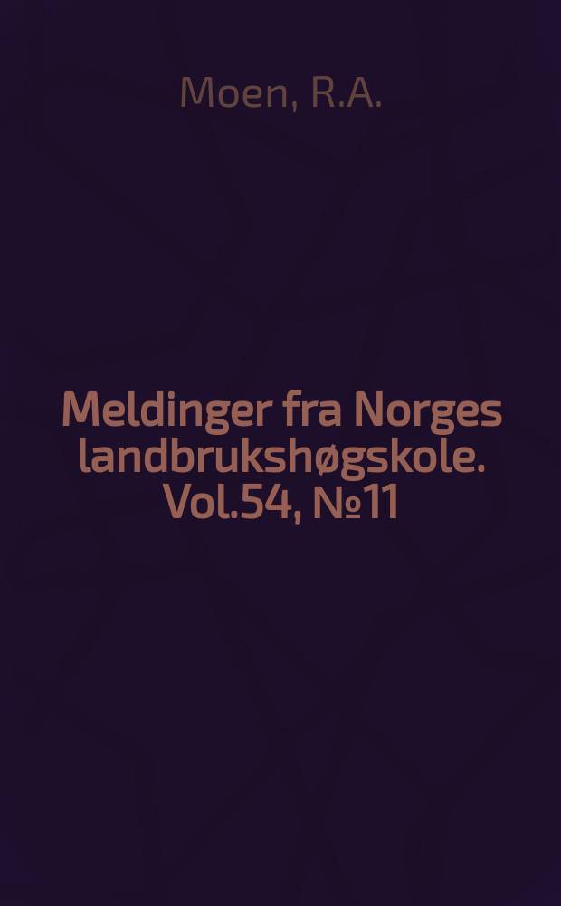 Meldinger fra Norges landbrukshøgskole. Vol.54, №11 : Fôrforbruk pr.kg. slakt...