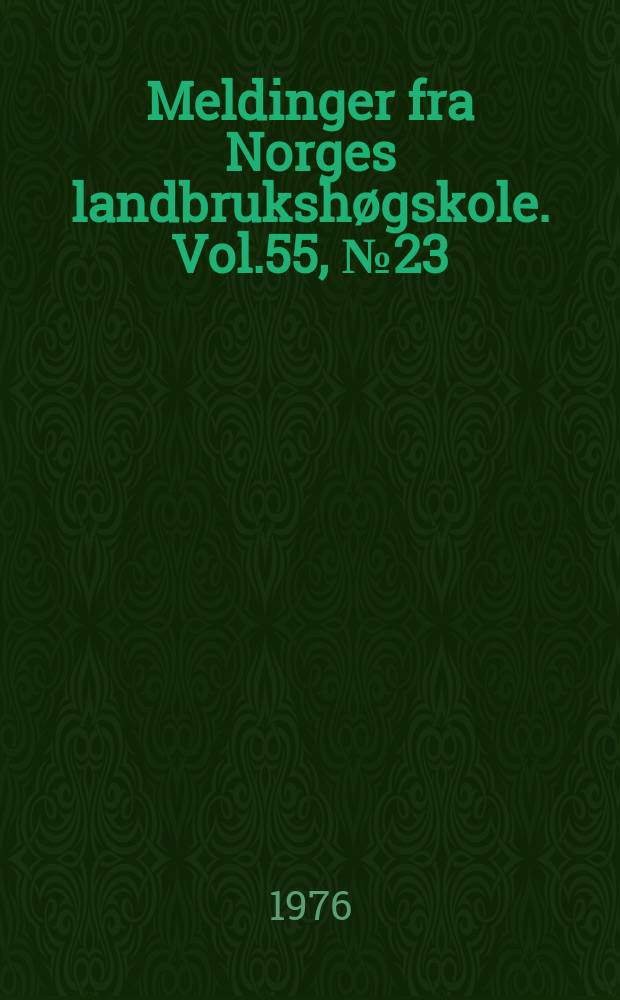 Meldinger fra Norges landbrukshøgskole. Vol.55, №23 : Bud dormancy and callus formation an cherry...