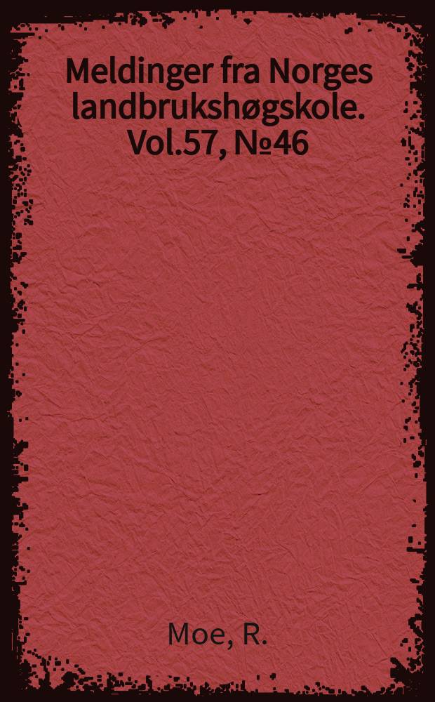 Meldinger fra Norges landbrukshøgskole. Vol.57, №46 : Influence of post-special-precooling-...