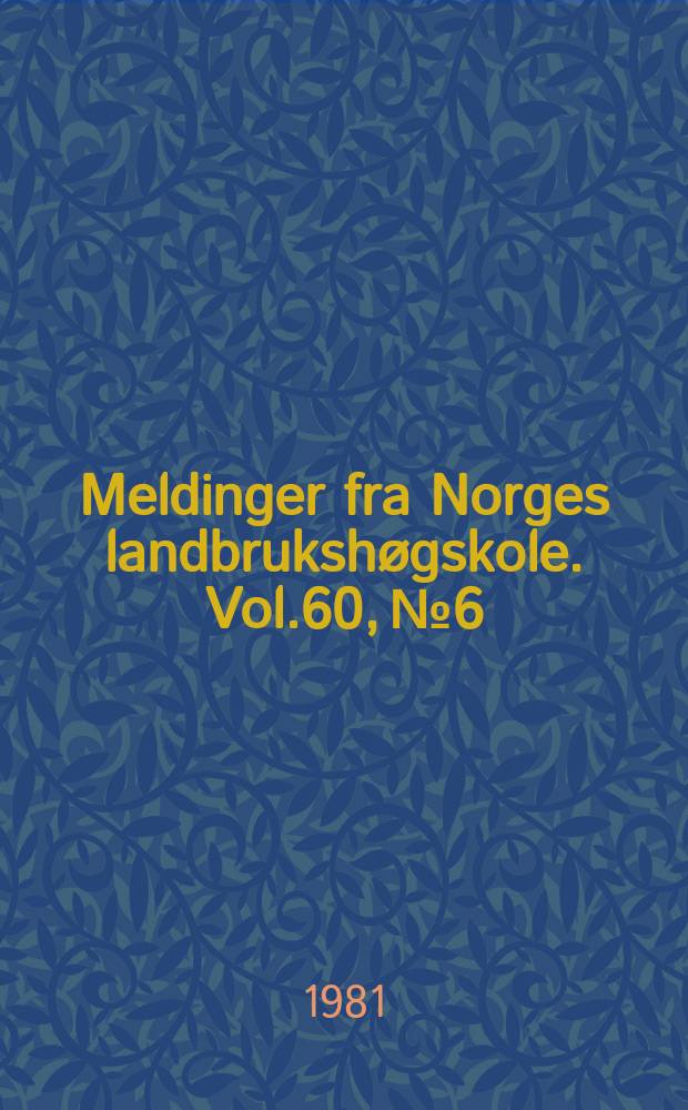 Meldinger fra Norges landbrukshøgskole. Vol.60, №6 : The elite herd scheme in pig breeding