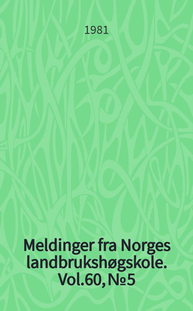 Meldinger fra Norges landbrukshøgskole. Vol.60, №5 : Mjølk pr. ku ved varierende lengde av...