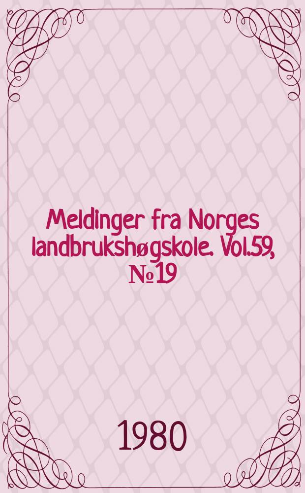 Meldinger fra Norges landbrukshøgskole. Vol.59, №19 : The climate of Ås