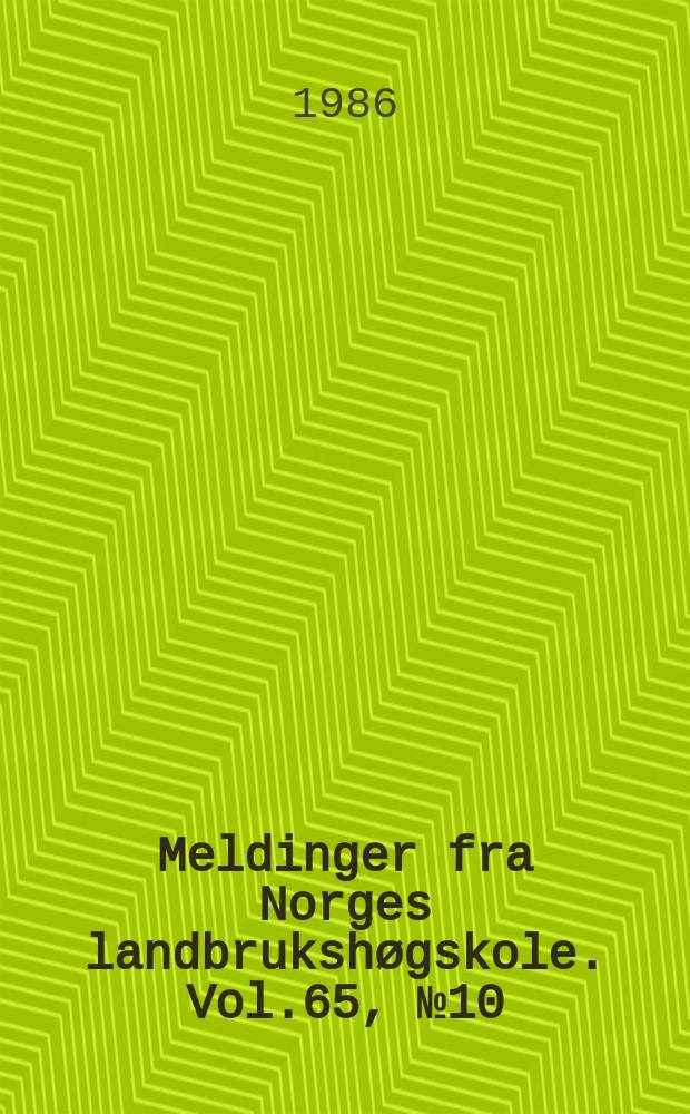 Meldinger fra Norges landbrukshøgskole. Vol.65, №10 : Utnytting av solinnstråling...
