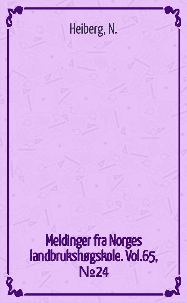 Meldinger fra Norges landbrukshøgskole. Vol.65, №24 : Kvalitets komponenter i solbær...