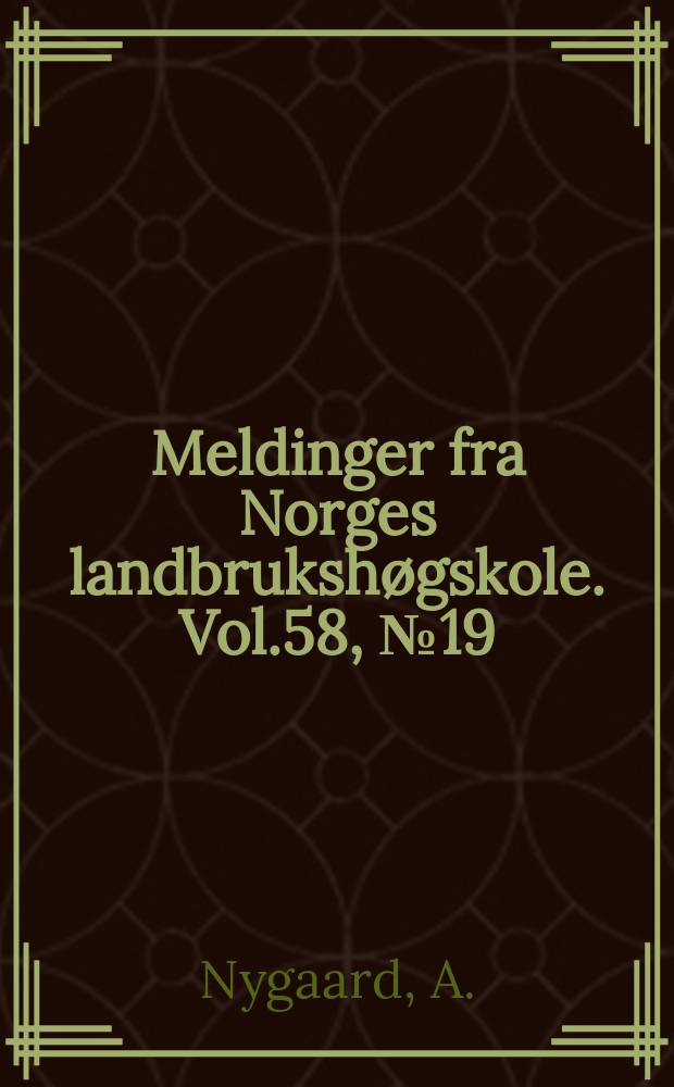 Meldinger fra Norges landbrukshøgskole. Vol.58, №19 : Omgivelsesstadier i hus for mjølkeproduksjon