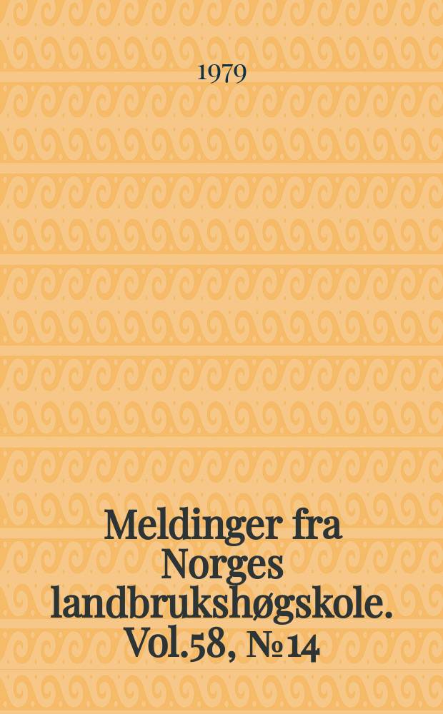 Meldinger fra Norges landbrukshøgskole. Vol.58, №14 : Organiske forbindelser i encelleprotein