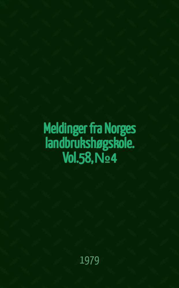 Meldinger fra Norges landbrukshøgskole. Vol.58, №4 : Floral differentiation and development of selected ecotypes of...