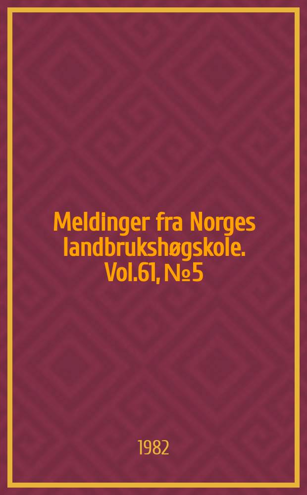 Meldinger fra Norges landbrukshøgskole. Vol.61, №5 : The climate of Aas