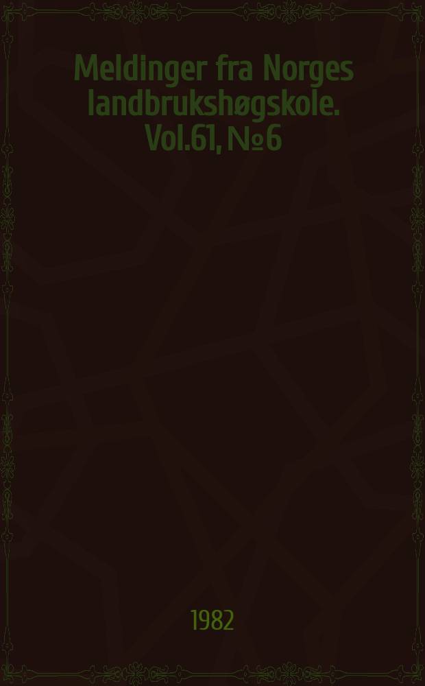 Meldinger fra Norges landbrukshøgskole. Vol.61, №6 : On the problem of measuring precipitation