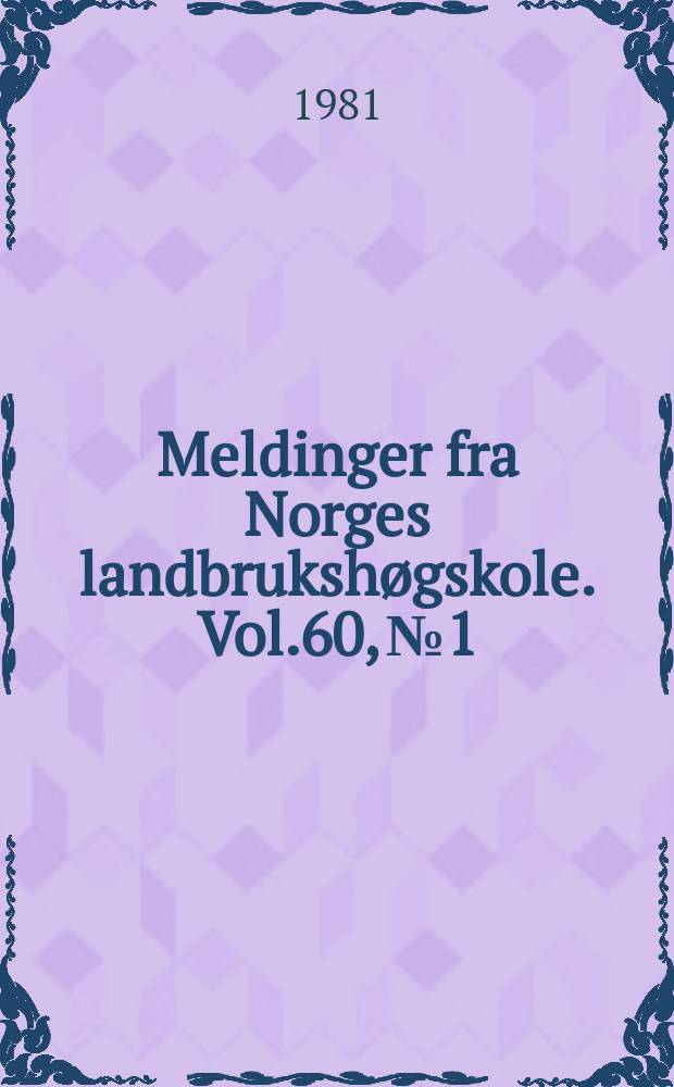 Meldinger fra Norges landbrukshøgskole. Vol.60, №1 : Breddegradsøkotyper av lavlandsbjørk...