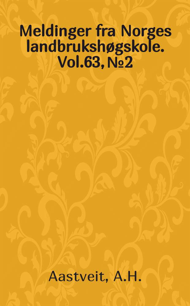 Meldinger fra Norges landbrukshøgskole. Vol.63, №2 : Statistical methods for estimation of fat...