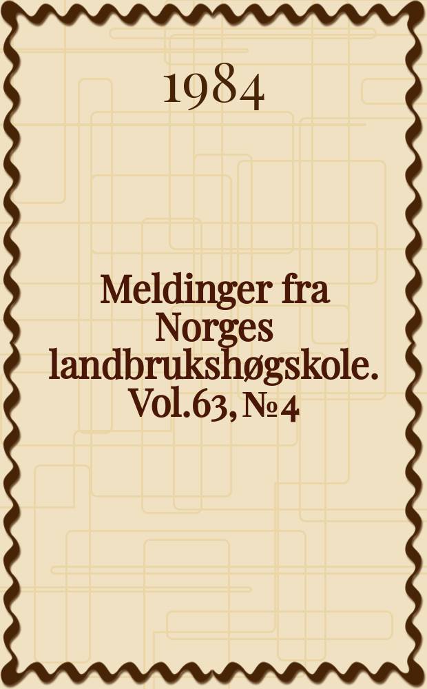 Meldinger fra Norges landbrukshøgskole. Vol.63, №4 : Base fertilizer of peat bags for tomato