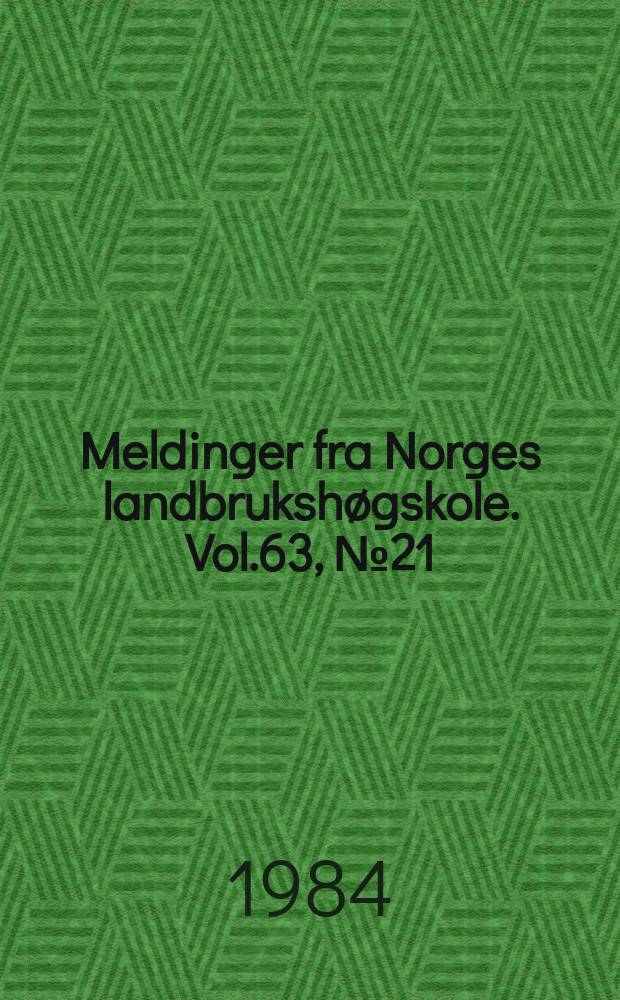 Meldinger fra Norges landbrukshøgskole. Vol.63, №21 : Virkning av olivin og kieseritt...