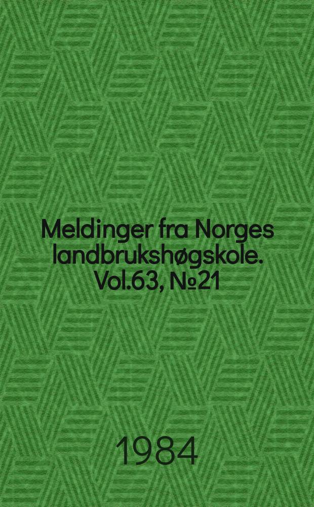 Meldinger fra Norges landbrukshøgskole. Vol.63, №21 : Virkning av olivin og kieseritt...