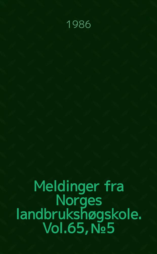 Meldinger fra Norges landbrukshøgskole. Vol.65, №5 : Luta halm som fôr til mjølkekyr
