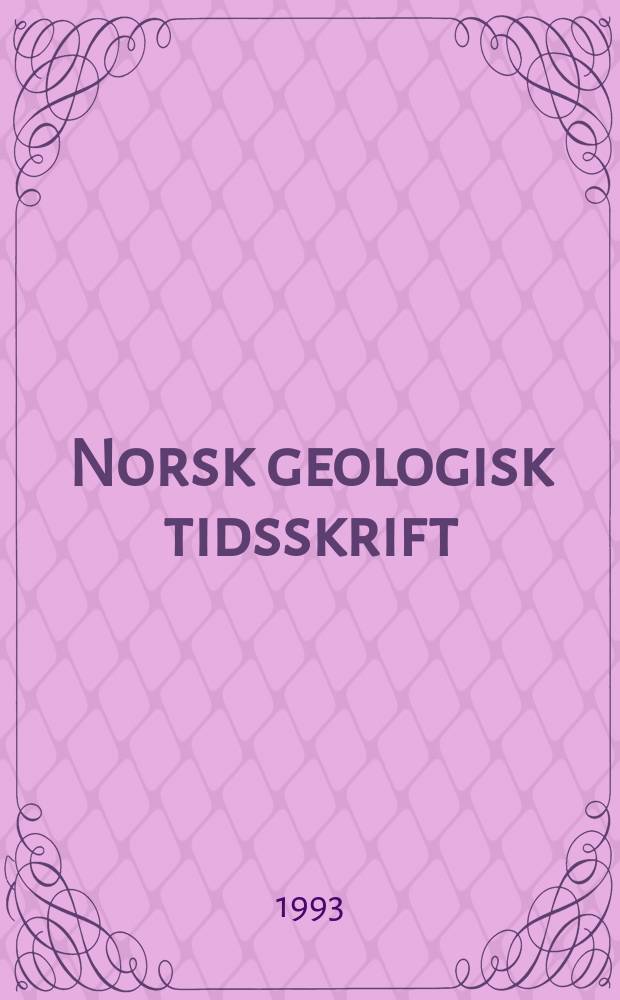 Norsk geologisk tidsskrift : Utgift av Norsk geologisk forening. Vol.73, №3 : Postglacial relative sea-level change