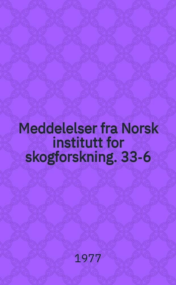 Meddelelser fra Norsk institutt for skogforskning. 33-6 : Seasonal flight activity and attack pattern ...